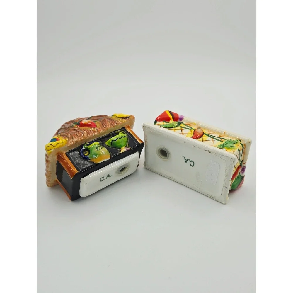 Clay Art Tiki Bar Chili Pepper Salt & Pepper Shakers Stackable